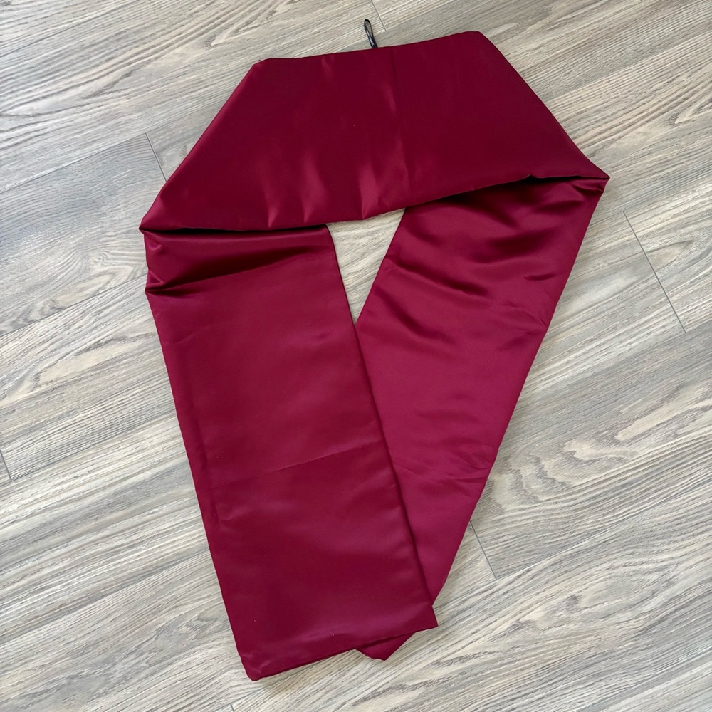 Satin Beaded Matching Set Maxi Dress Burgundy Corset Embellished Vintage Sz xs - Picture 7 of 7